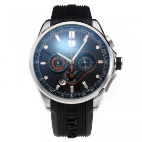 Tag Heuer Carrera Working Chronograph with Black Dial-Rubber Strap-Orange Subdial
