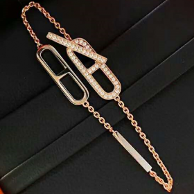 2020 Hermes Farandole 18k Rose Gold Platinum Bracelet 