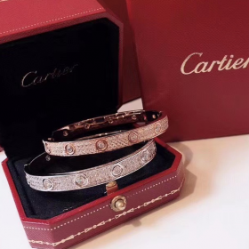 Cartier Classic  Love Bracelet 18K  Platinum Rose Gold Diamond N6033602