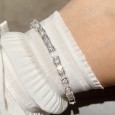 2023 Harry Winston Lily Cluster 18K White Gold Square Diamond Bracelet